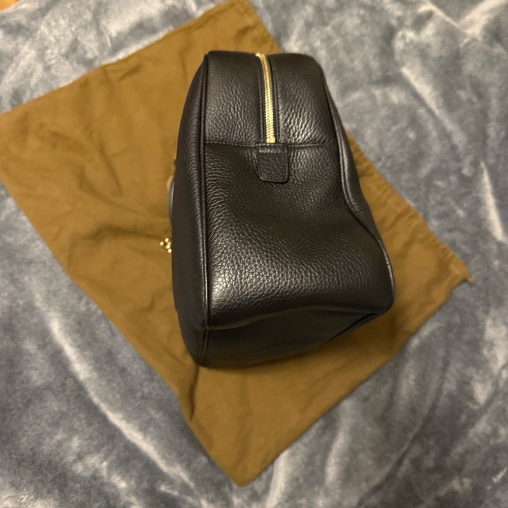 Gucci Black Soho Double Chain Bag - Leather Shoulder Bag with Gold Chain - Picture 8 of 17